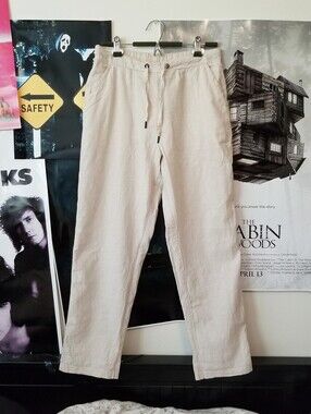 Beige Linen Pants